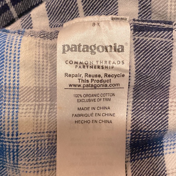 PATAGONIA Men’s Fjord Flannel Button Down Shirt Men’s Size: M Plaid blue - Picture 7 of 10